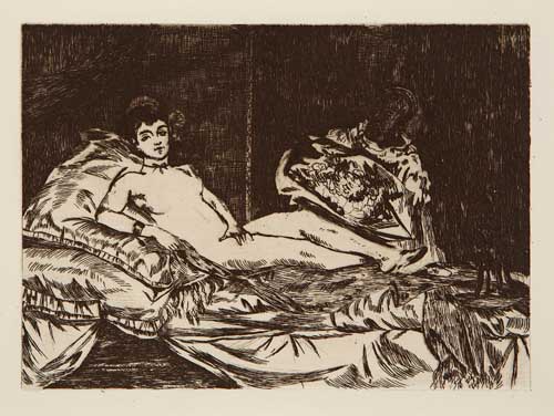 Appraisal: DOUARD MANET Olympia grande planche Etching printed in dark brown