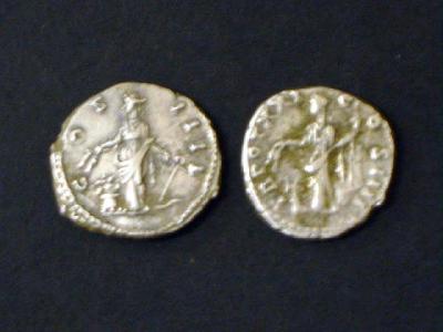 Appraisal: TWO ANTONINUS PIUS DENARII with Annona on reverse