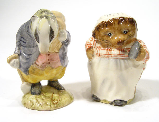 Appraisal: Two hand painted Beswick Beatrix Potter figures Tommy Brock and