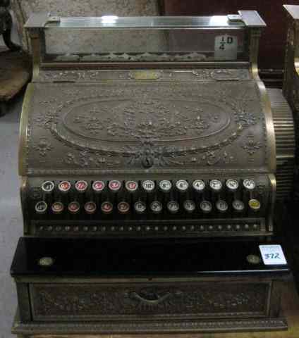 Appraisal: NCR BRASS CASH REGISTER model serial c with Dolphin pattern