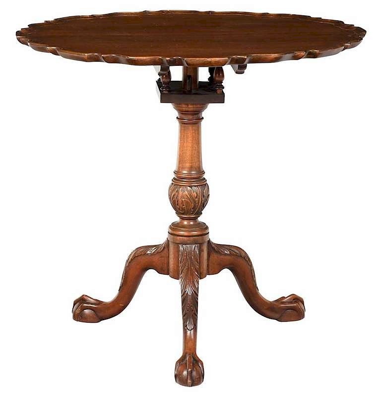 Appraisal: Chippendale Style Mahogany Pie Crust Tea Table early th century