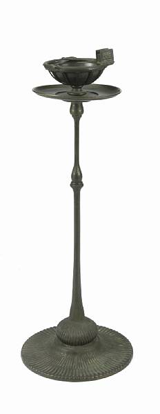 Appraisal: A Tiffany Studios bronze smoker's stand - impressed TIFFANY STUDIOS