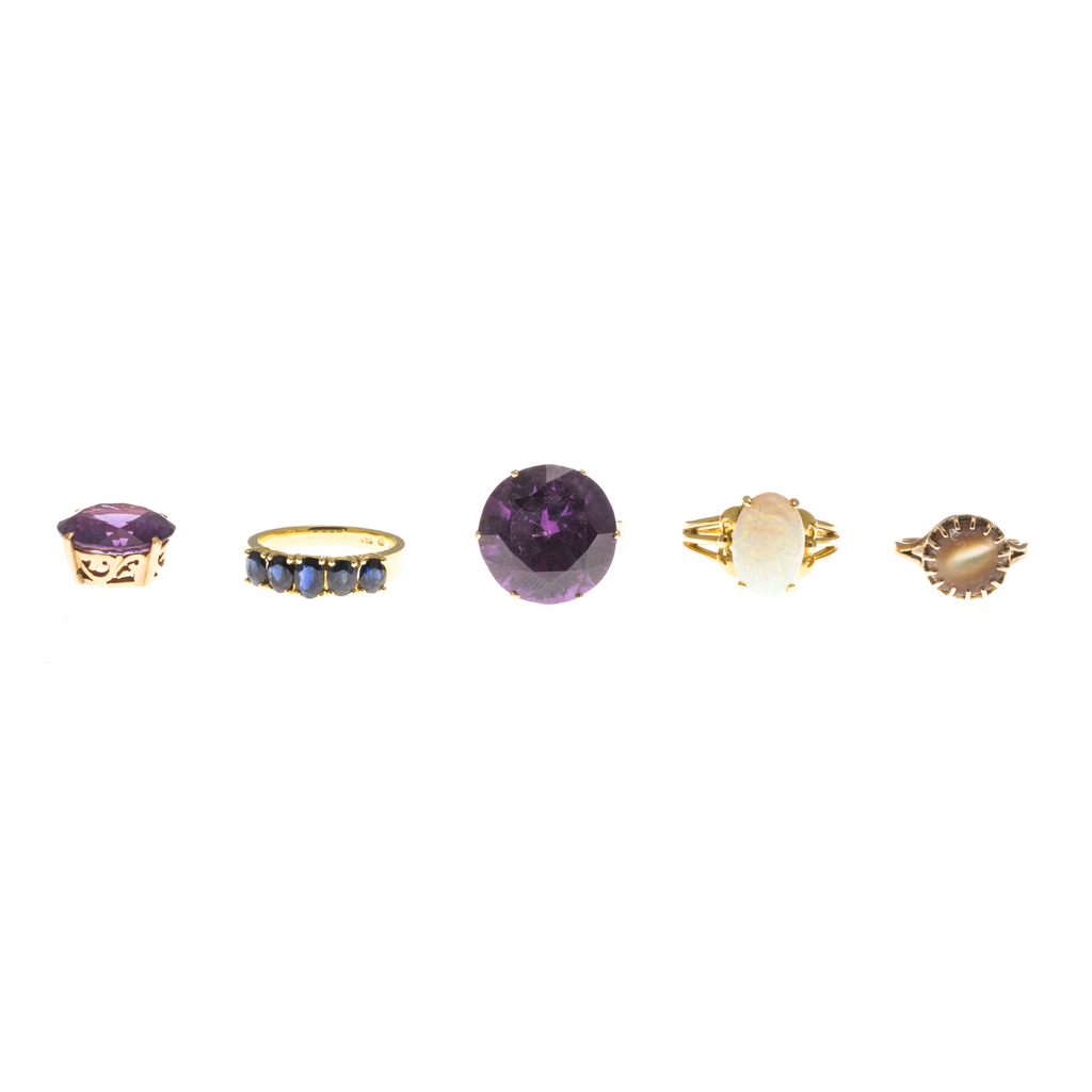 Appraisal: A collection of gem set jewellery to include a five