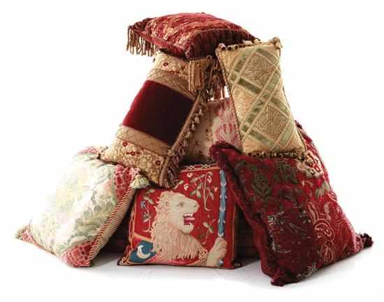 Appraisal: Collection of decorative pillows handstitched and decorative pillows pcs Provenance