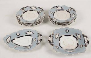 Appraisal: PIECE IRONSTONE PARTIAL DESSERT SERVICE PIECE COBALT AND POWDER BLUE