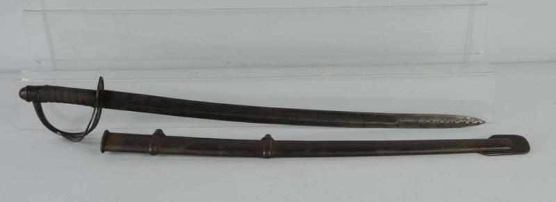 Appraisal: Civil War Sword with Scabbard Description Complete Marked C S