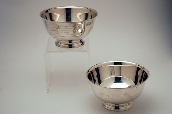 Appraisal: Two Paul Revere reproduction sterling bowls with stepped bases and