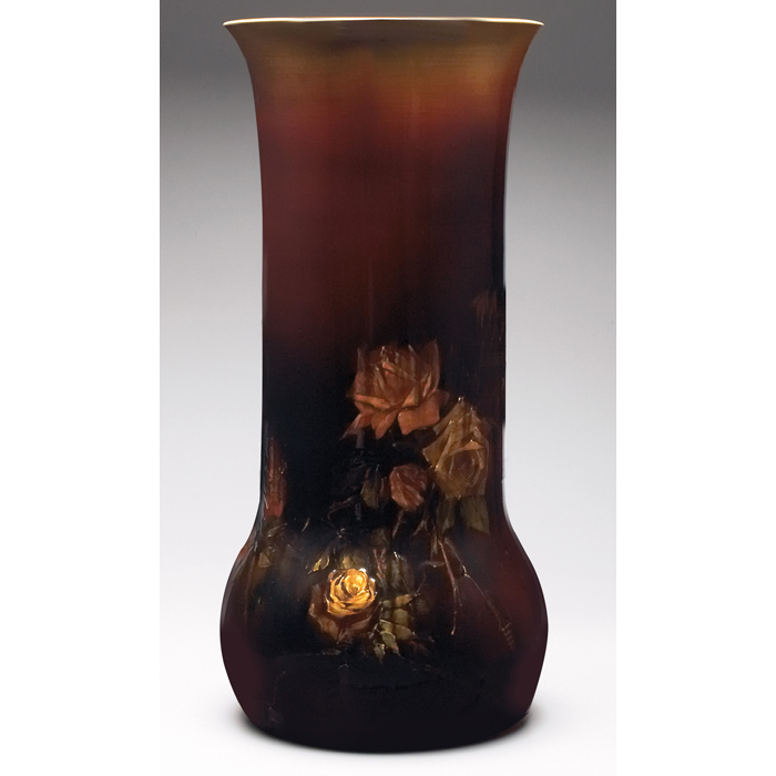 Appraisal: Rookwood vase large form Standardglaze with painted roses executedby Artus