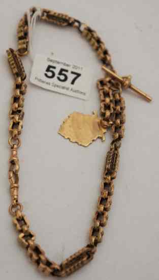 Appraisal: Victorian ct Ornate Rose Gold Watch Chain and Medal g