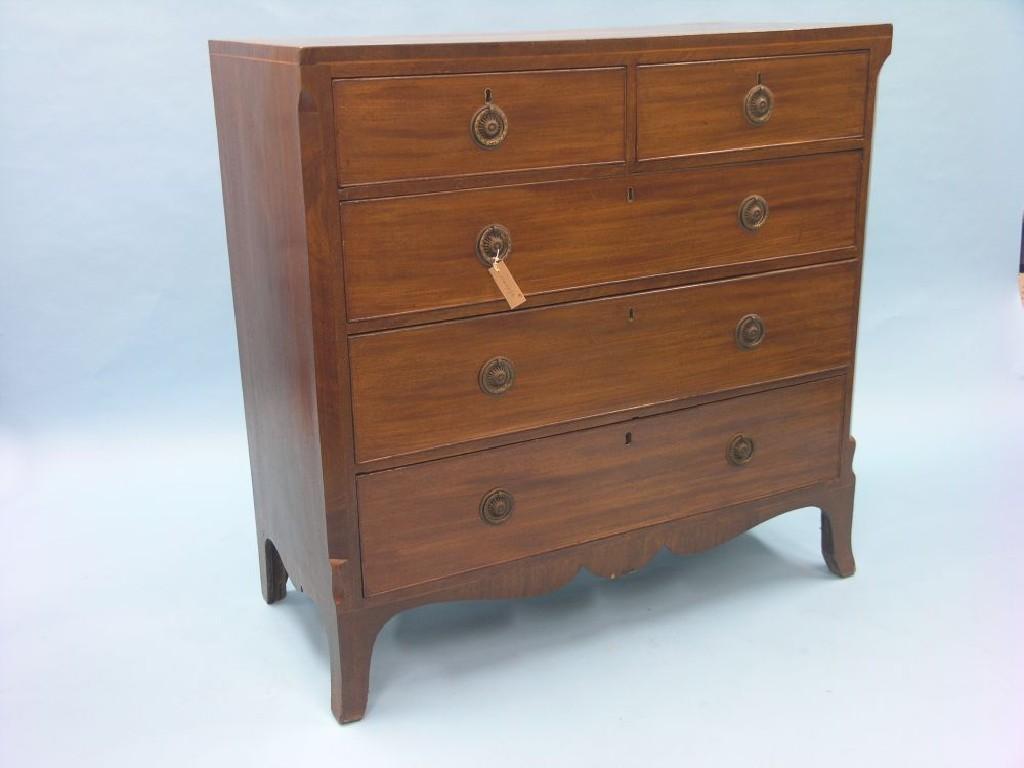 Appraisal: A Victorian mahogany chest cross-banded top above two short and