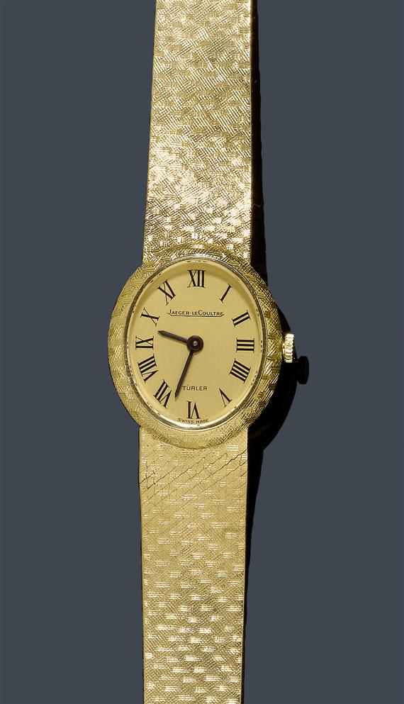 Appraisal: GOLD LADY'S WRISTWATCH JAEGER LECOULTRE s Yellow gold g Oval