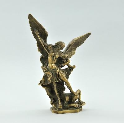 Appraisal: A Bronze Sculpture of the Archangel Michael Vanquishing Lucifer The