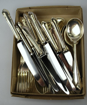 Appraisal: A set of Dubarry pattern silver flatware for six comprising