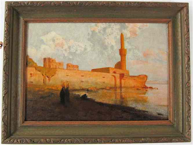 Appraisal: OIL ON BOARD MIDDLE EASTERN LANDSCAPE early th century depicting