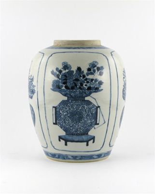 Appraisal: A Chinese blue and white ovoid vase painted with four