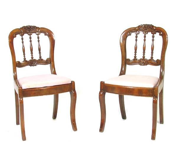 Appraisal: A group of three th century side chairs comprising a