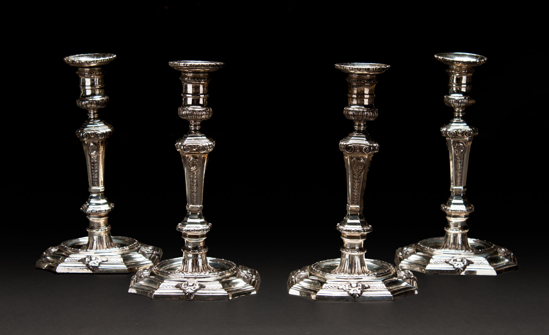 Appraisal: Set of four English Britannia silver candlesticks H Lambert Coventry