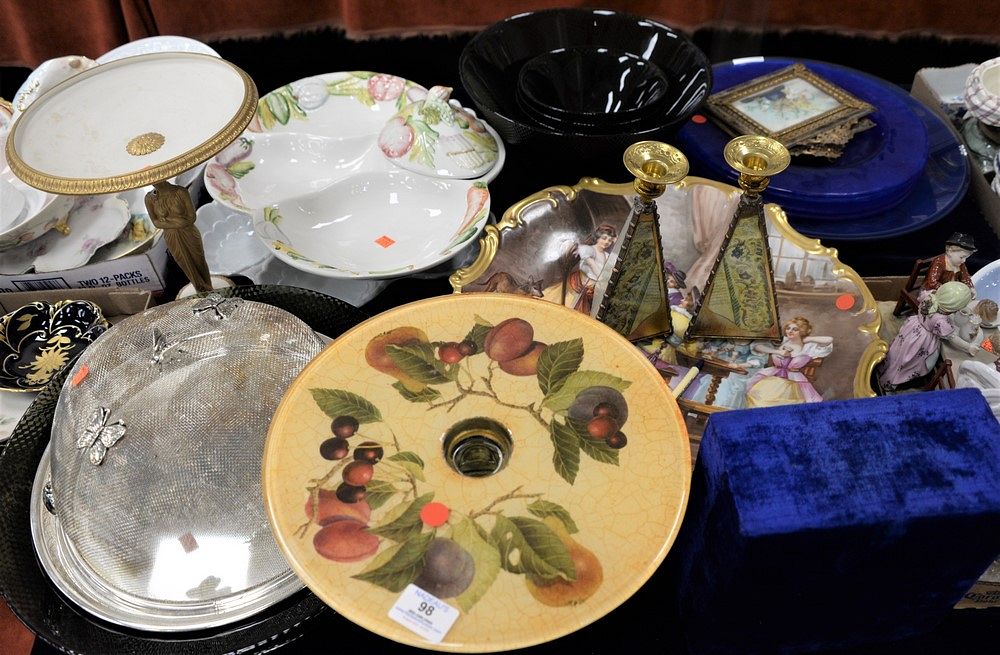 Appraisal: Large Group of Items to include serving dishes glass salad