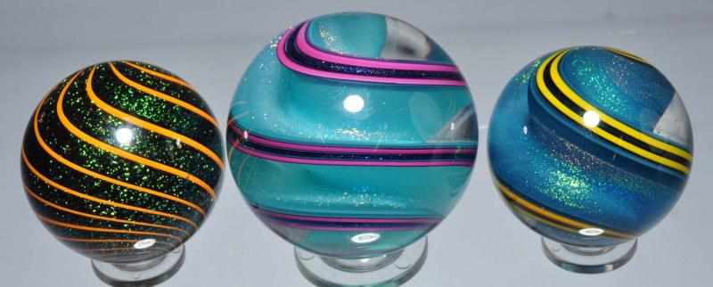 Appraisal: Lot of Geoffrey Beetem Contemporary Marbles Description Includes one Dichroic