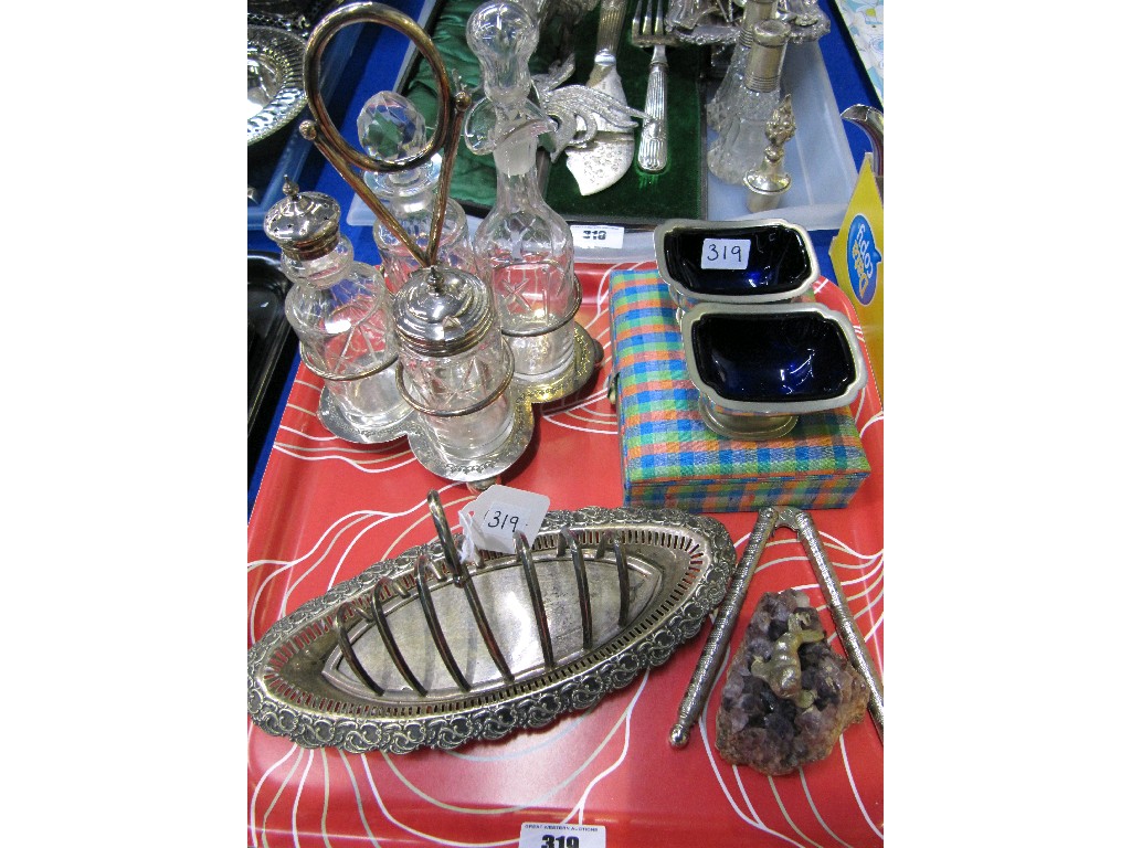 Appraisal: Tray lot of EP - cruet toastrack etc