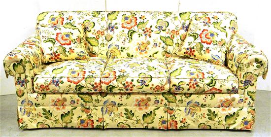 Appraisal: Sofa Edward Ferrell Ltd of Boston polychrome floral decoration on