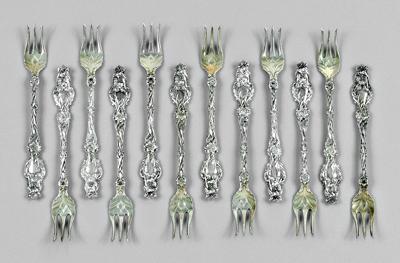 Appraisal: Whiting Lily sterling cocktail forks twelve with gilt bowls no