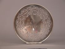 Appraisal: Gorham Pierced Tray Elegant round sterling silver tray featuring a