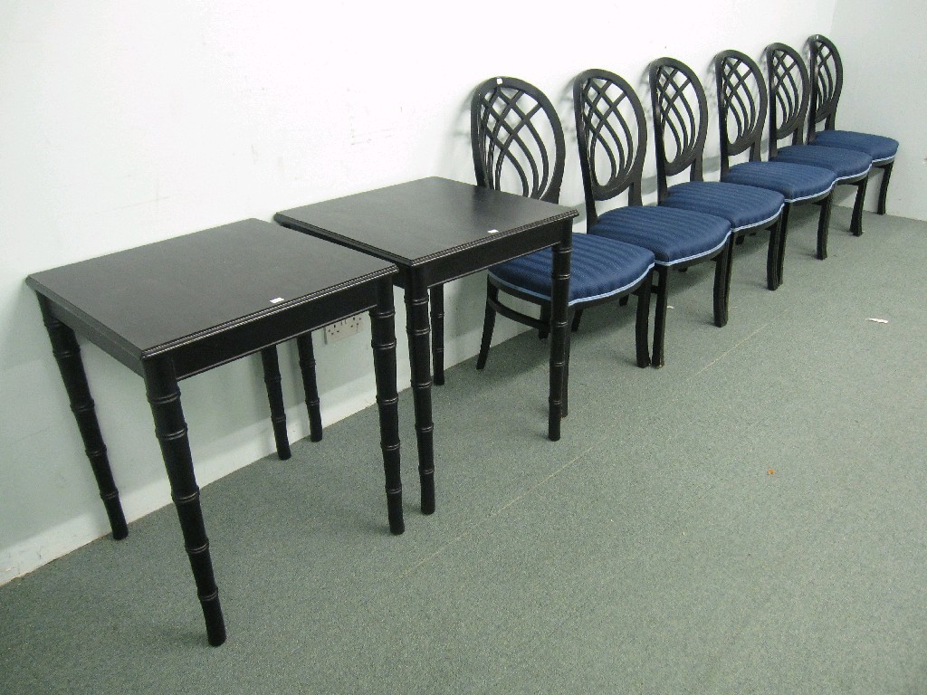 Appraisal: Lot comprising set of six modern dining chairs and a