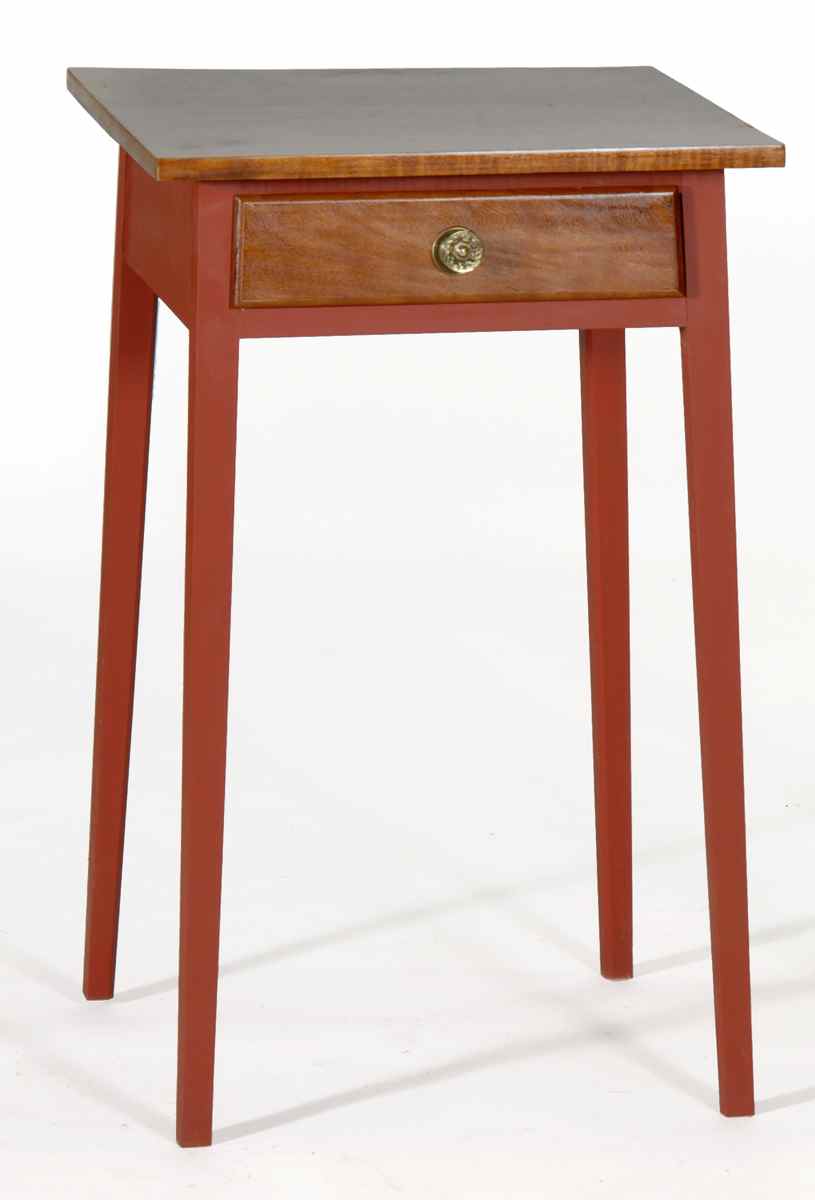 Appraisal: ELDRED WHEELER HEPPLEWHITE-STYLE ONE-DRAWER WORK TABLE With tiger maple top