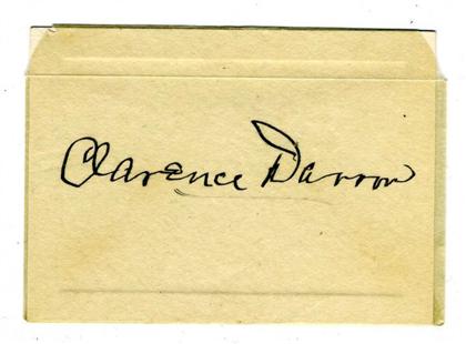 Appraisal: piece Card Signed Darrow Clarence Ca s