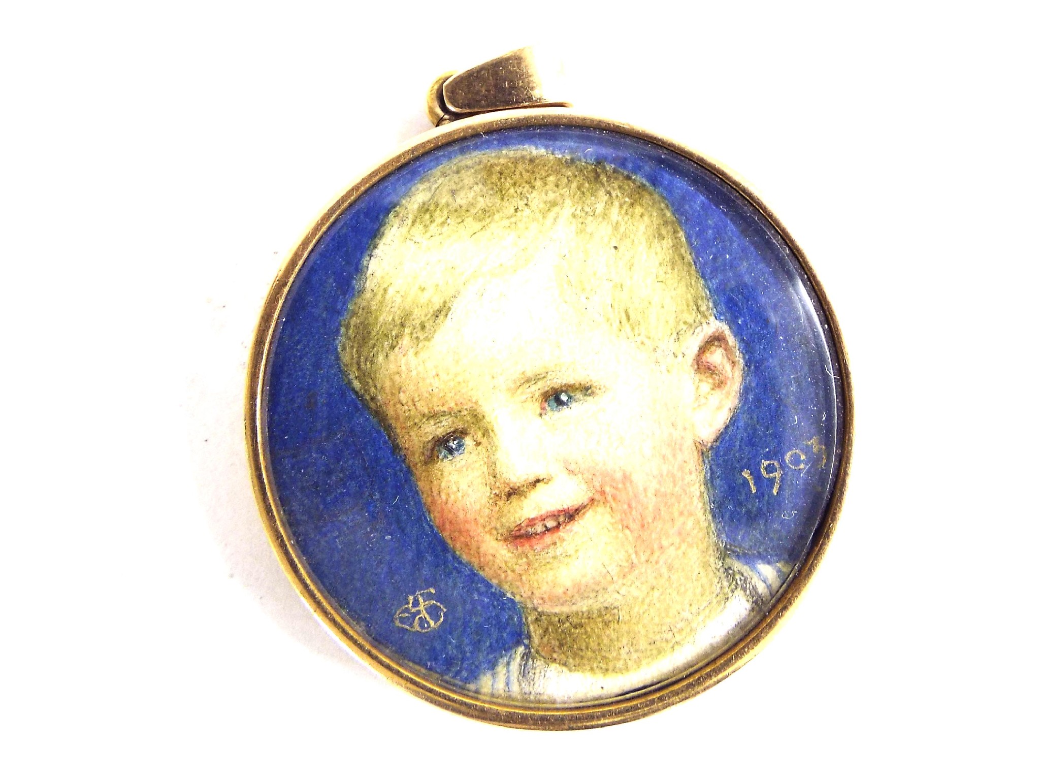 Appraisal: Early th century School - miniature portrait of a boy's