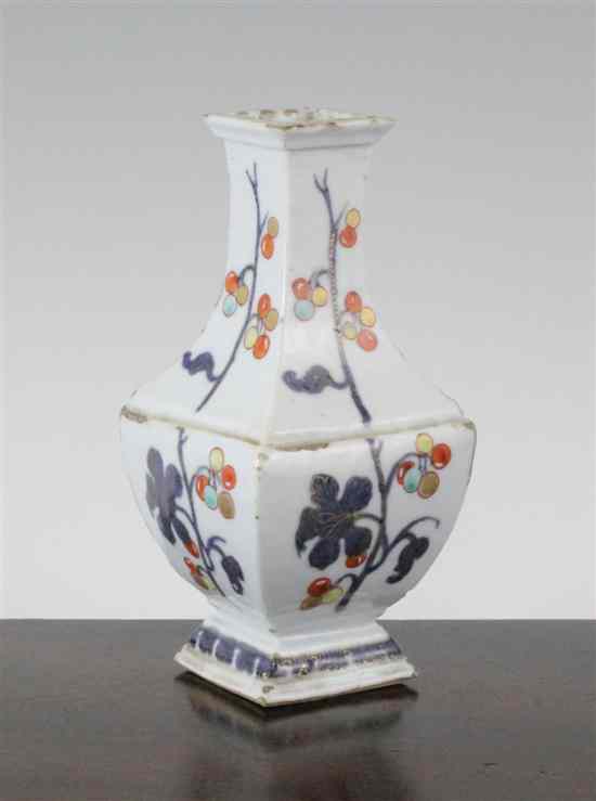 Appraisal: An unusual Chinese verte Imari square baluster vase Kangxi period