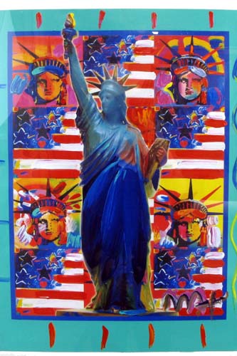 Appraisal: PETER MAX MIXED MEDIA PAINTING on heavy paper New York