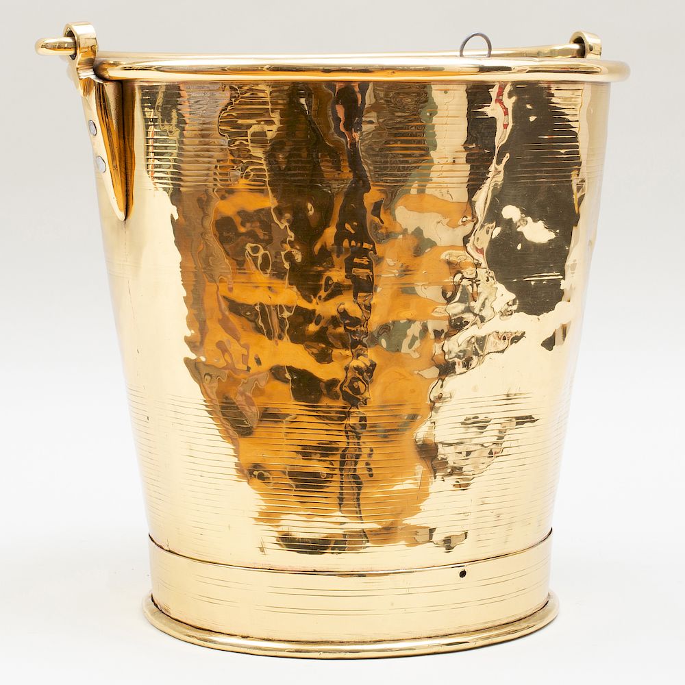 Appraisal: Anglo-Indian Brass Bucket Fitted with a new liner With a