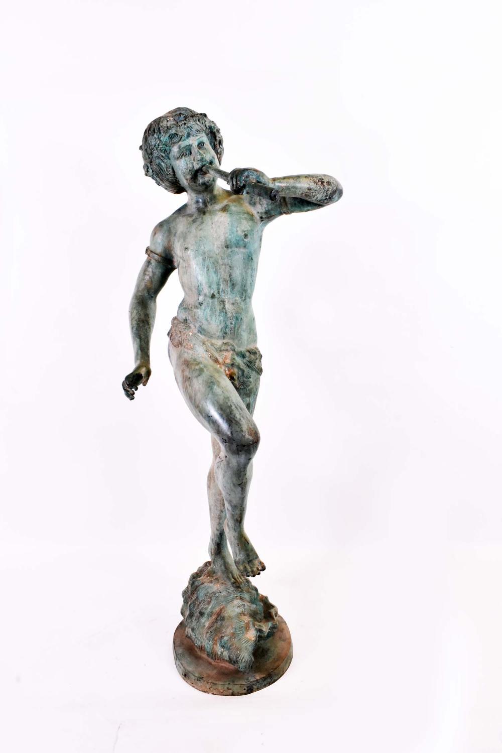 Appraisal: CLASSICAL STYLE PATINATED BRONZE OF A NUDE BOYModern The youth