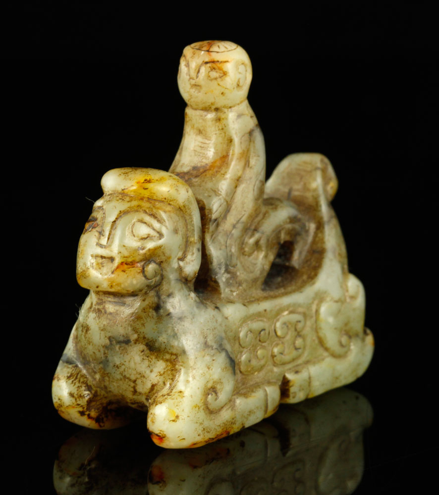 Appraisal: - Chinese Jade Figure Chinese miniature figure carved jade x