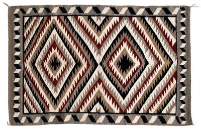 Appraisal: Navajo rug concentric bands of serrated diamonds on gray field