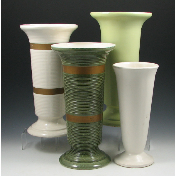 Appraisal: Hull Vases - Tall Trumpet Forms Five Hull vases All