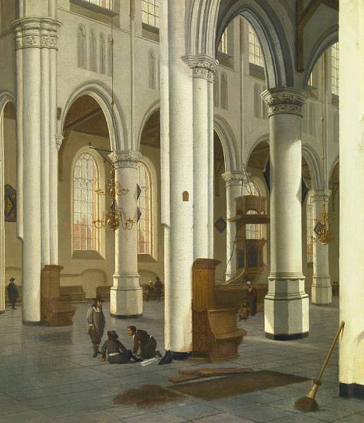 Appraisal: Hendrick Cornelisz van der Vliet Dutch - A church interior