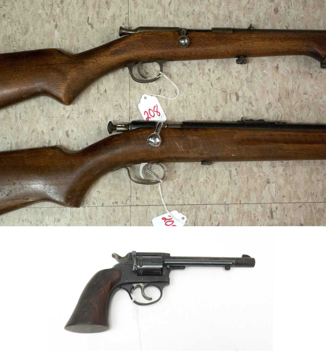 Appraisal: THREE CALIBER FIREARMS Winchester model single shot bolt action rifle