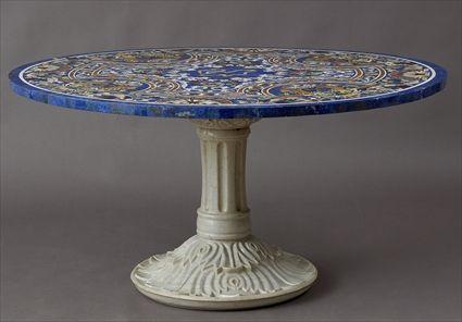 Appraisal: ITALIAN PIETRA DURA INLAID MARBLE CENTER TABLE The top with