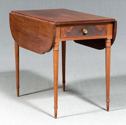 Appraisal: Federal mahogany Pembroke table elliptical shaped top and two drop