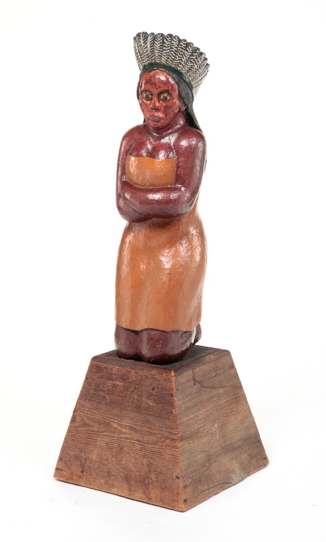 Appraisal: AMERICAN FOLK ART CARVED CIGAR STORE FIGURE Found in western