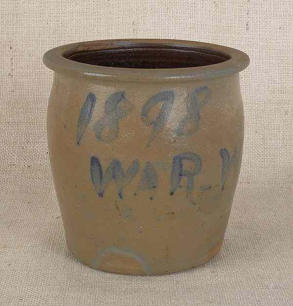 Appraisal: Stoneware crock dated and inscribed War With Spain h