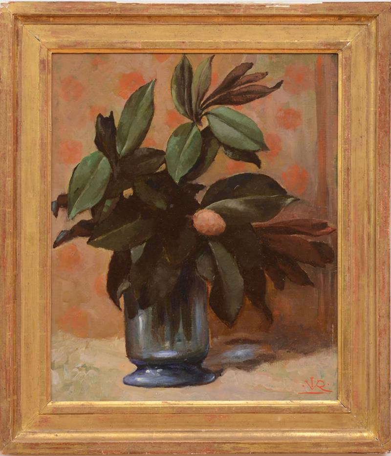 Appraisal: CONTINENTAL SCHOOL RHODODENDRON Oil on canvasboard signed with initials 'VIR'