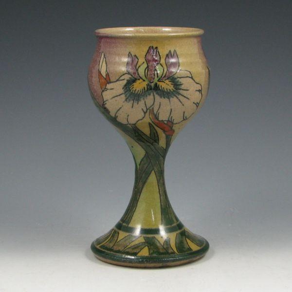 Appraisal: Santa Barbara Ceramic Design SBCD goblet vase from with orchid