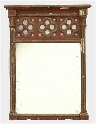 Appraisal: Federal-Style Gilt and Polychrome Wall Mirror x in