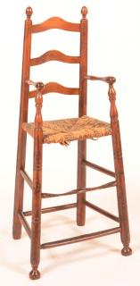 Appraisal: th Century Ladder Back High Chair American th Century Mixed