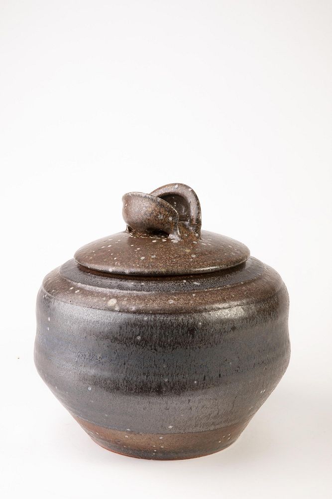 Appraisal: Karen Karnes Dark Brown Lidded Vessel Karen Karnes - Dark