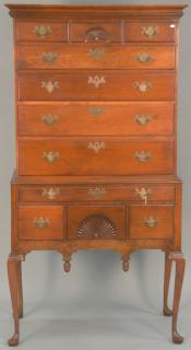 Appraisal: Eldred Wheeler cherry Queen Anne style highboy ht wd dp